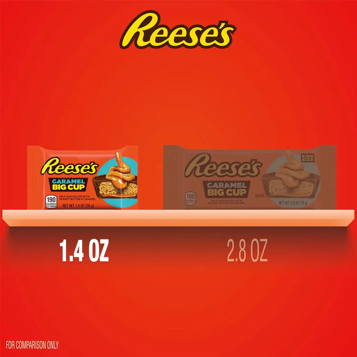 REESE'S Big Cup Caramel Milk Chocolate Peanut Butter Cups,Candy Packs,1.4 oz,(Pack of 32)