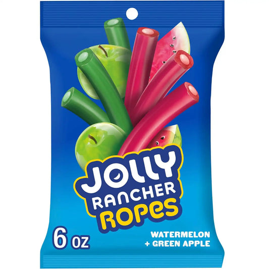 JOLLY RANCHER Ropes Watermelon & Green Apple Candy Bag, 6 oz