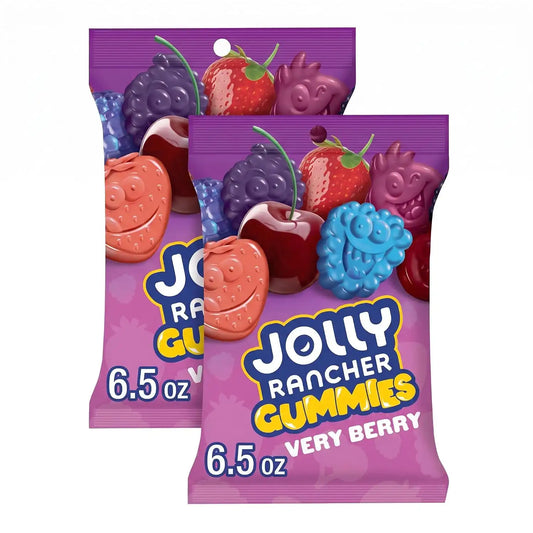 JOLLY RANCHER Gummies Very Berry Fruit Flavored Candy Bag, 6.5 oz (Pack of 2)