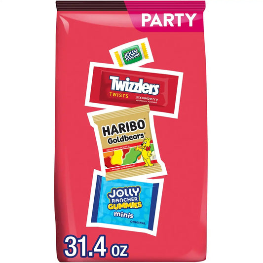 HARIBO, JOLLY RANCHER & TWIZZLERS Assorted Candy Variety Pack, 31.4 oz