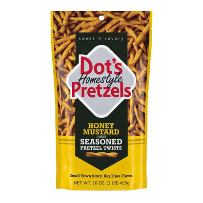 Dot's Pretzels Honey Mustard Seasoned Pretzel Twists Snack Bag, 16 oz