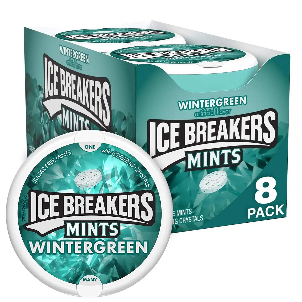 ICE BREAKERS Duo Fruit Plus Cool Strawberry Sugar Free Breath Mints Tins (8 Count) and ICE BREAKERS Wintergreen Sugar Free Breath Mints Tins (8 Count)