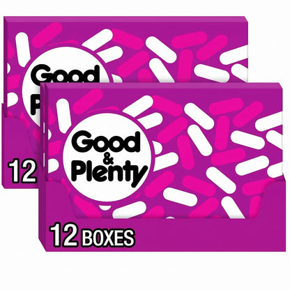 GOOD & PLENTY Licorice Fat Free, Candy Boxes, 6 oz (12 Count) (Pack of 2)