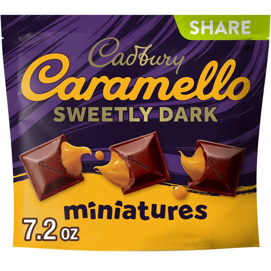 CADBURY CARAMELLO Sweetly Dark Chocolate Caramel Miniature Candy, 7.2 oz