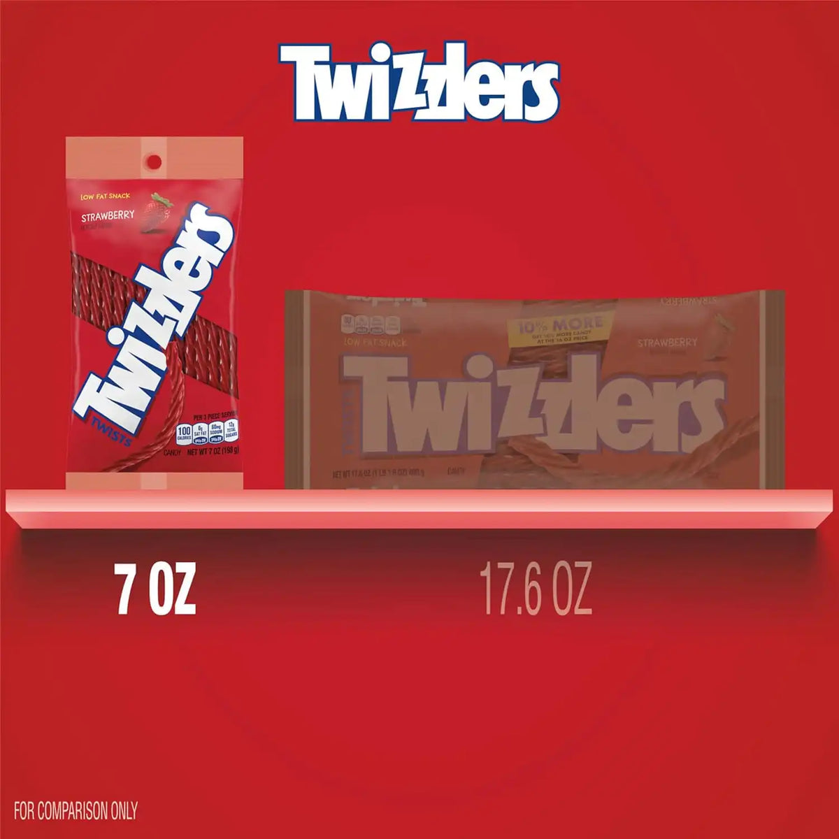 TWIZZLERS Twists Strawberry Flavored Chewy Candy Bag, 7 oz