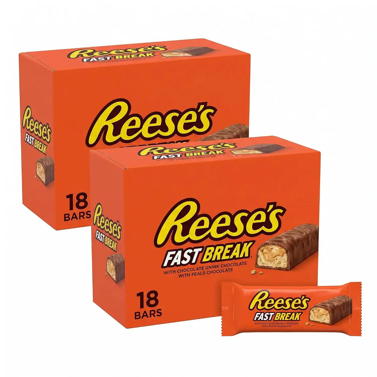 REESE'S FAST BREAK Peanut Butter Nougat Candy Bars, 1.8 oz (Pack of 36)