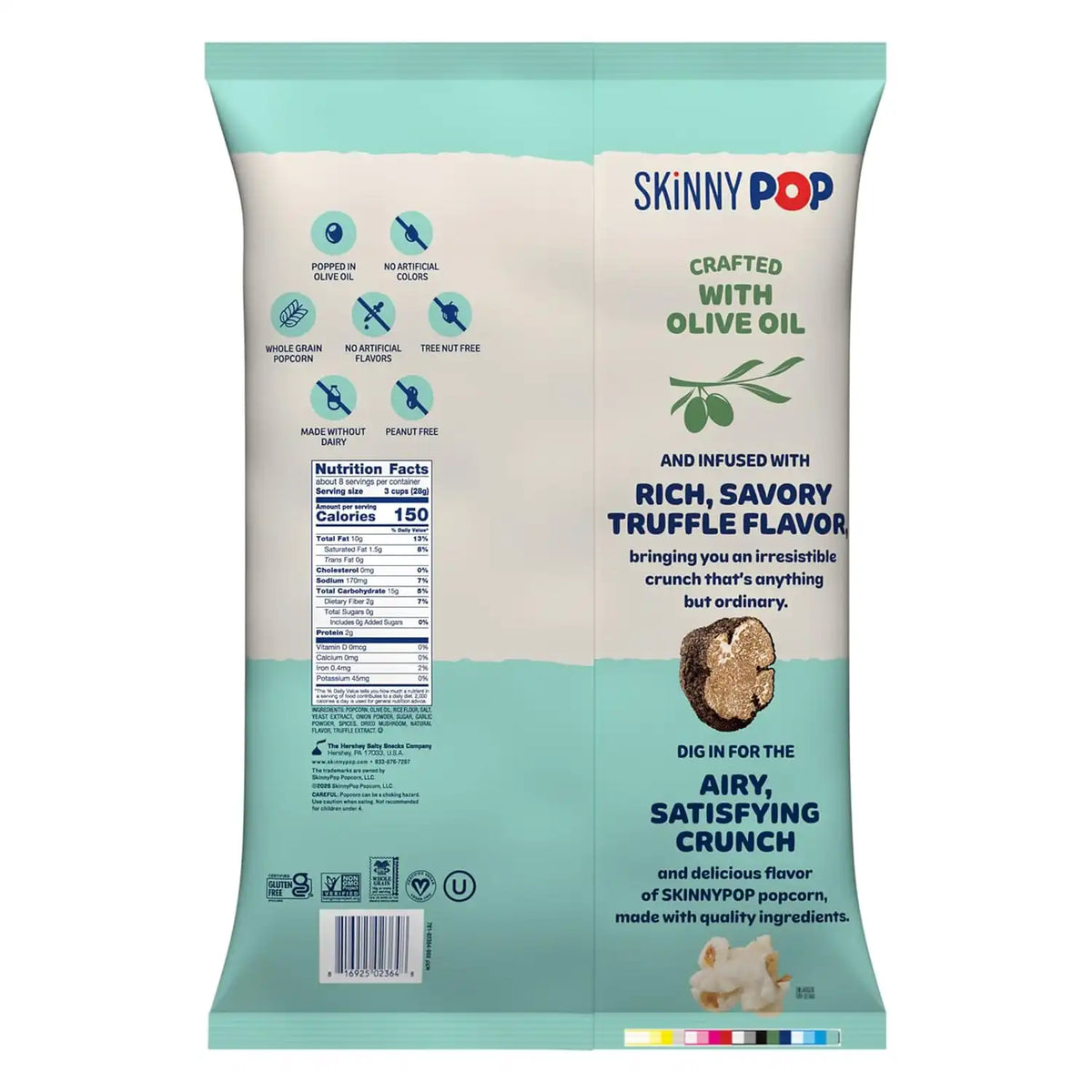 SKINNYPOP Olive Oil Truffle Flavored, Gluten Free Popcorn Bag, 7.5 oz