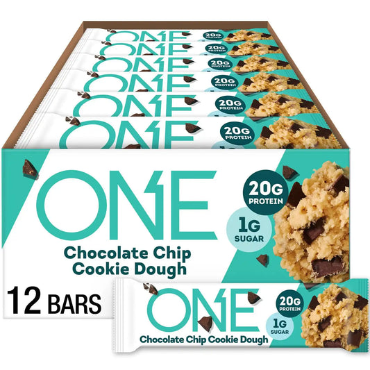 ONE Chocolate Chip Cookie Dough Protein Bars, 20g Protein, 12 ct