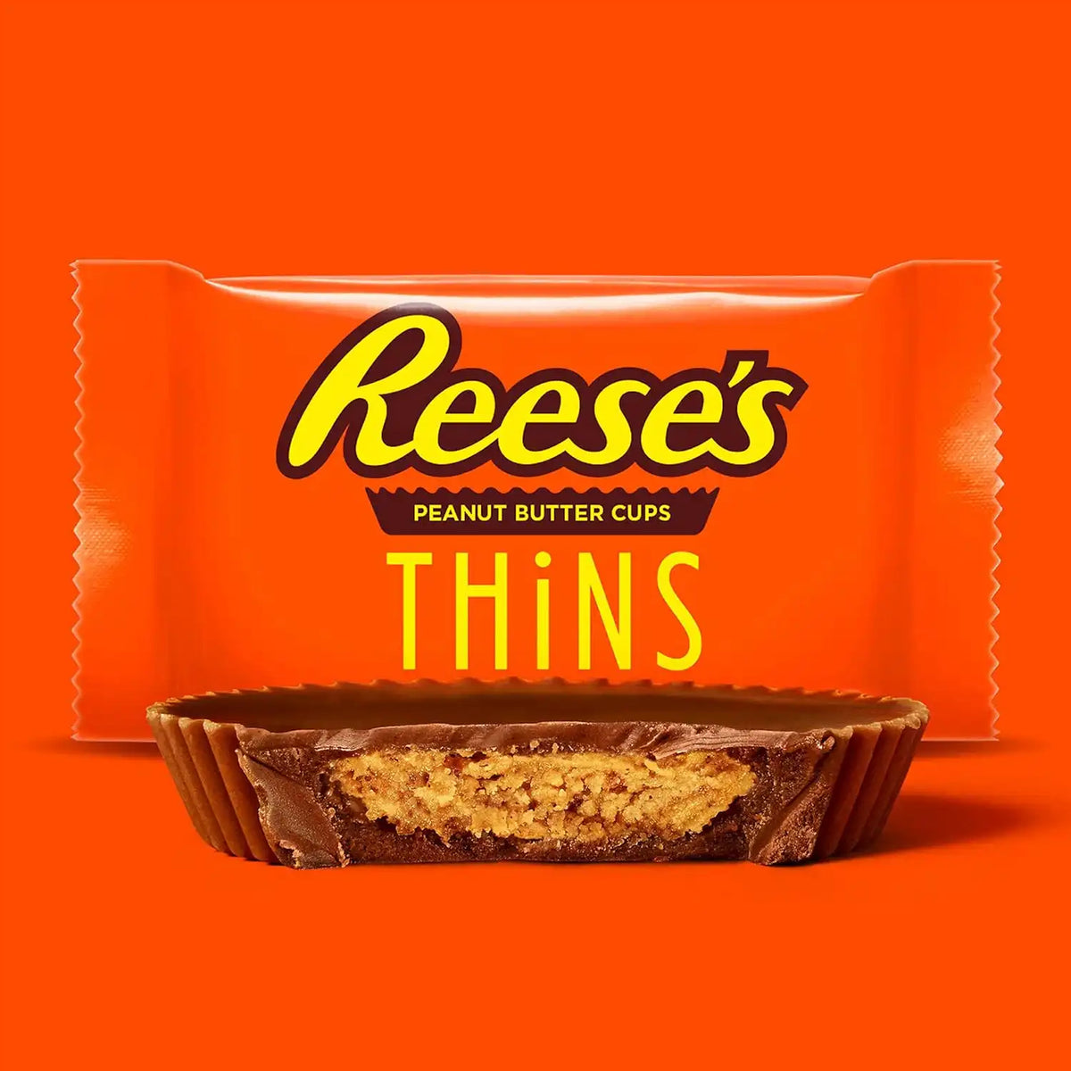REESE'S THiNS Milk Chocolate Peanut Butter Cups, Candy Bags, 3.1 oz (8 Count)