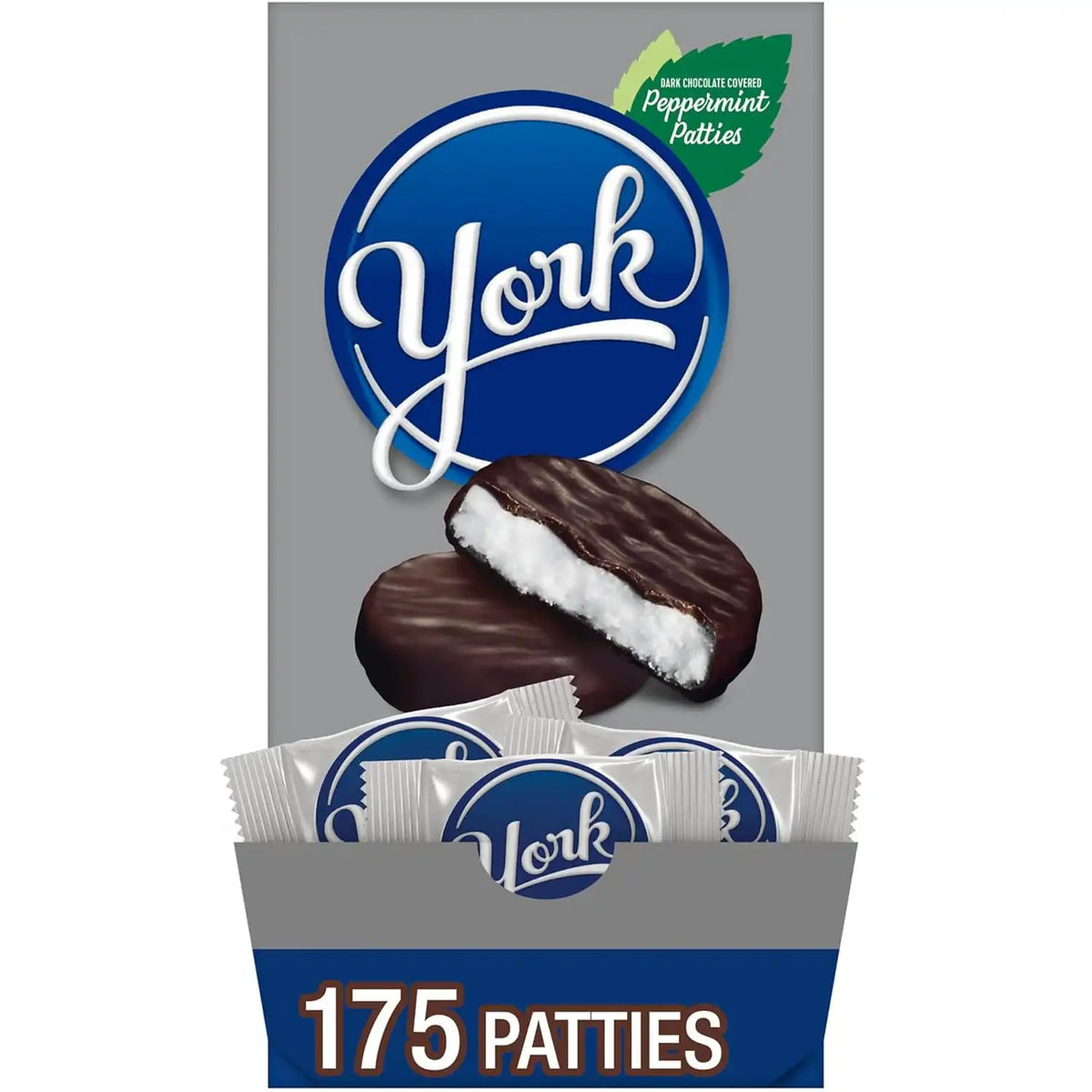 YORK Dark Chocolate Peppermint Patties Bulk Candy Box, 84 oz, 175 ct