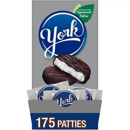 YORK Dark Chocolate Peppermint Patties Bulk Candy Box, 84 oz, 175 ct