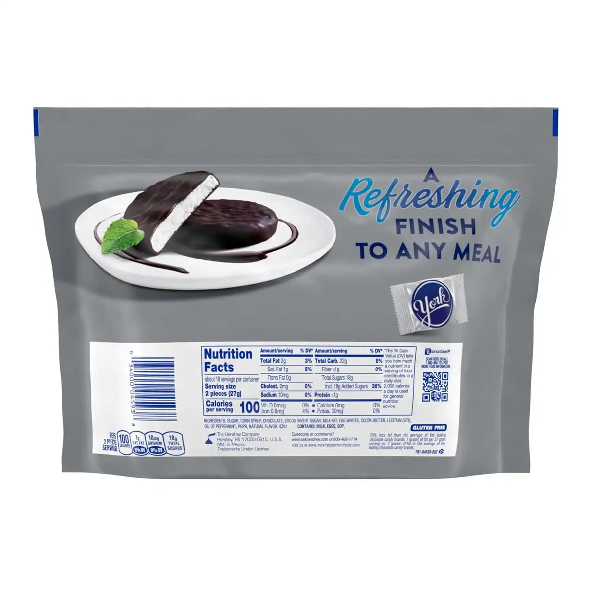 YORK Dark Chocolate Peppermint Patties, Candy Family Pack, 17.3 oz