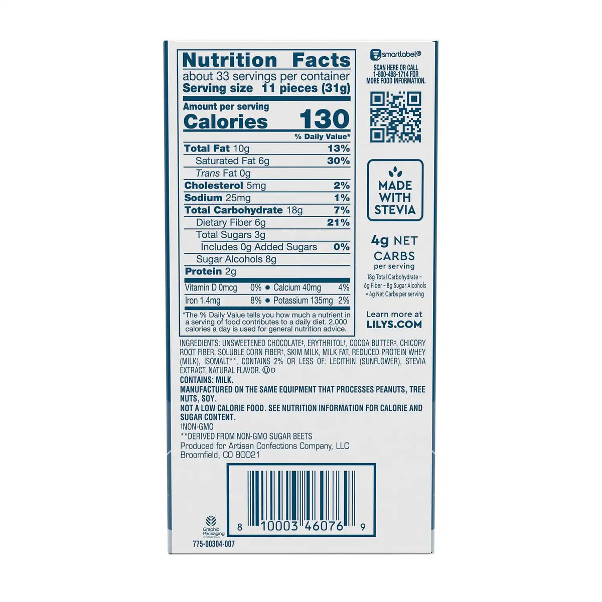 LILY'S Milk Chocolate Style No Sugar Added Sweets Bars, 3 Ounce (Pack of 144)