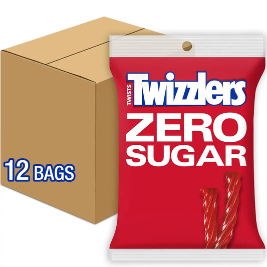 TWIZZLERS Zero Sugar Strawberry Twists Candy Bags, 5 oz, 12 Ct