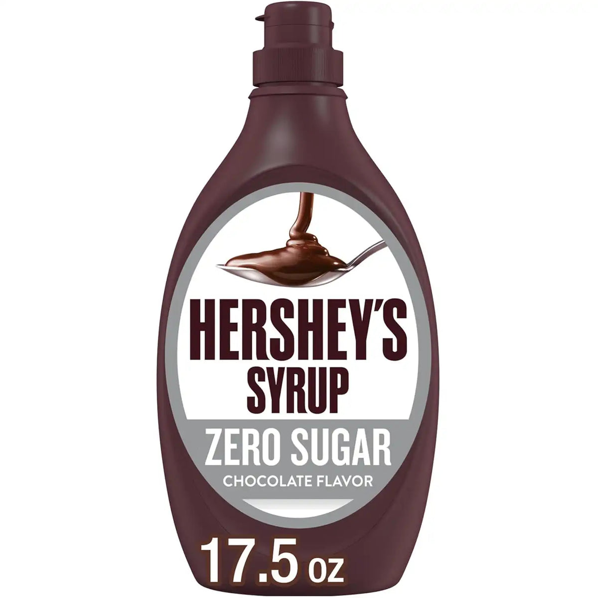 HERSHEY'S Zero Sugar Genuine Chocolate Flavored Syrup Bottle, 17.5 oz