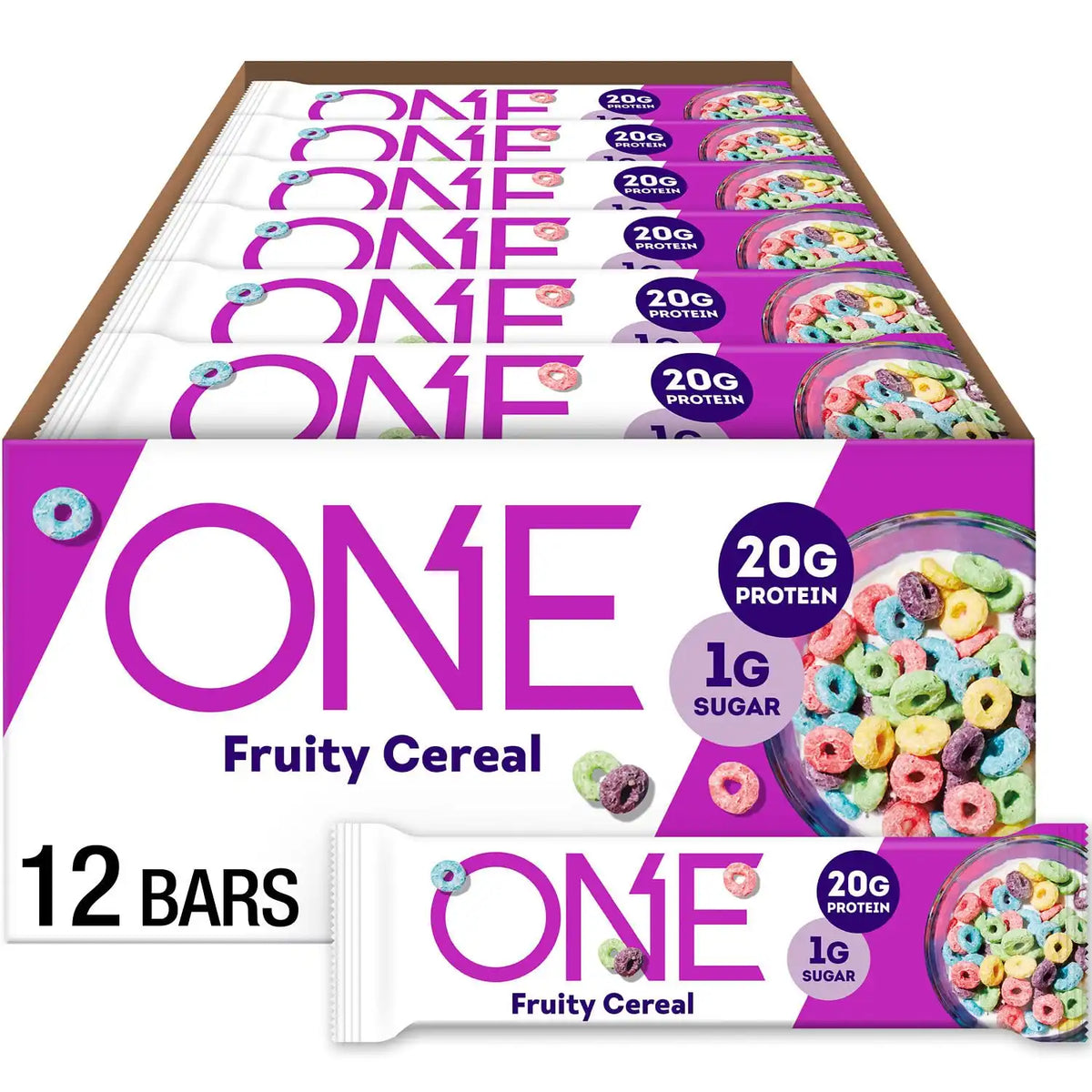 ONE Fruity Cereal Protein Bars, 20g Protein, Gluten Free Snacks, 12 ct