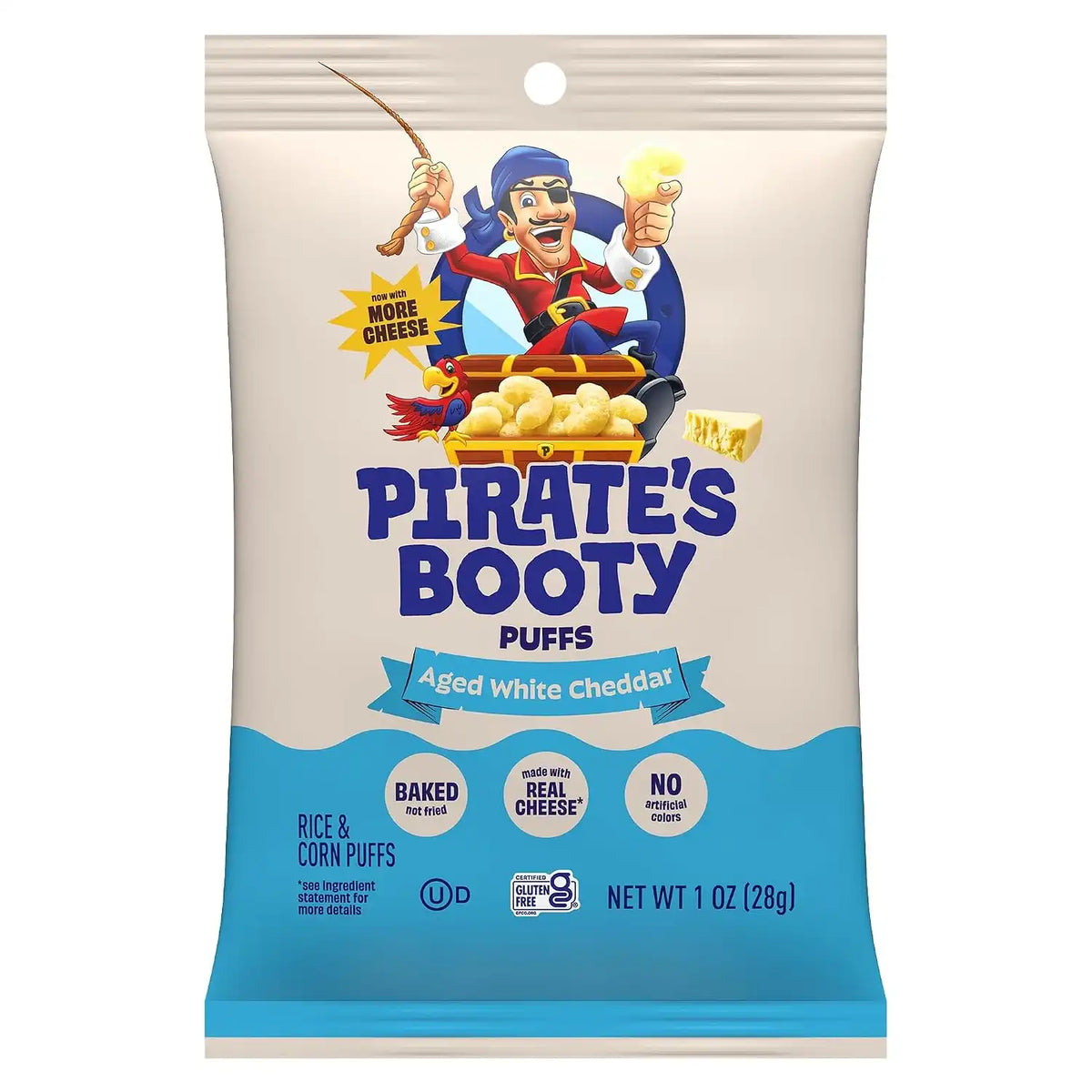 PIRATE'S BOOTY Aged White Cheddar Cheese Puffs Bags, 1 oz (30 Count)