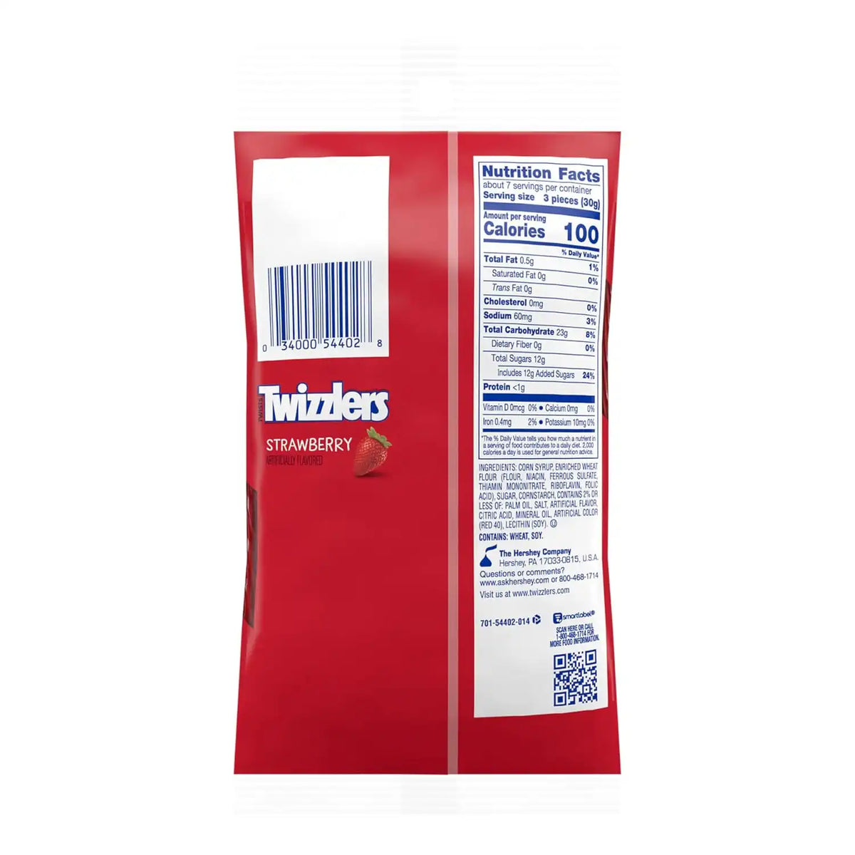 TWIZZLERS Twists Strawberry Flavored Chewy Candy Bag, 7 oz