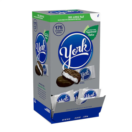 YORK Dark Chocolate Peppermint Patties Bulk Candy Box, 84 oz, 175 ct