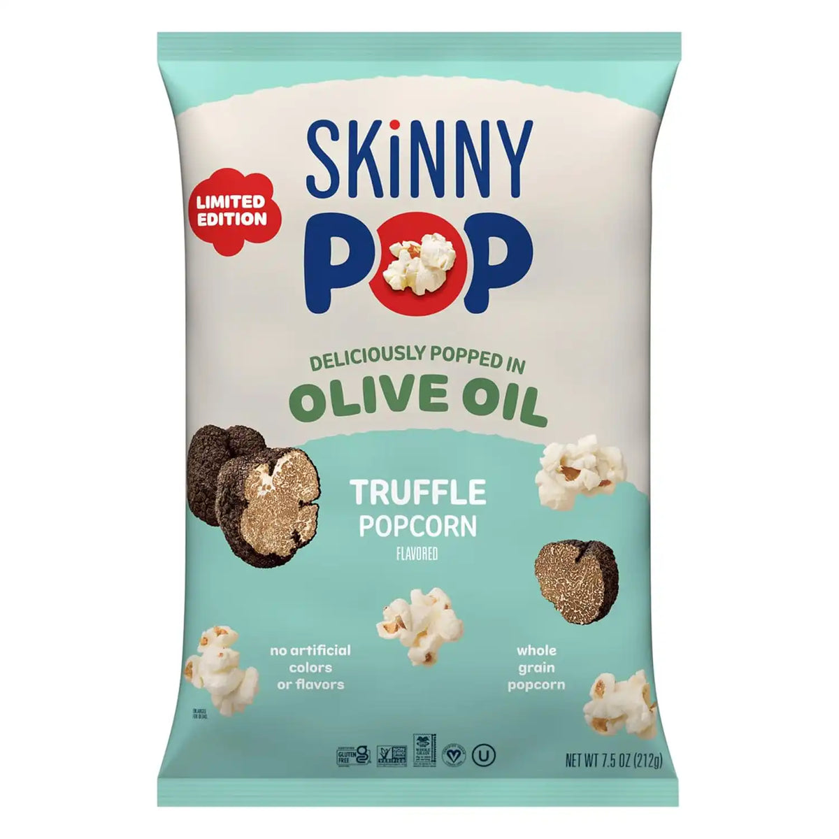 SKINNYPOP Olive Oil Truffle Flavored, Gluten Free Popcorn Bag, 7.5 oz