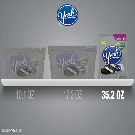 YORK Dark Chocolate Peppermint Pattie Miniatures, Holiday Candy Party Pack, Great Stocking Stuffer 35.2 oz