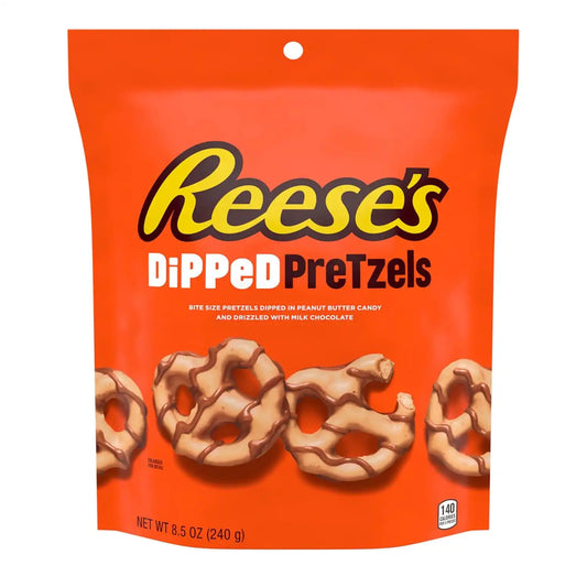 Reese's, Chocolate and Peanut Butter Candy Dipped Pretzels Bag, 8.5 Ounce