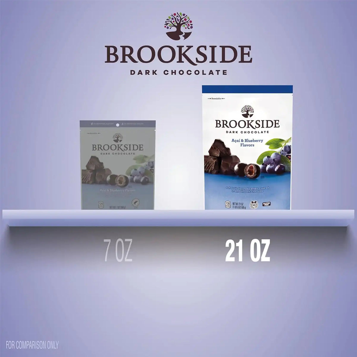 BROOKSIDE Dark Chocolate, Acai and Blueberry Flavored Chocolate Bag, 21 oz