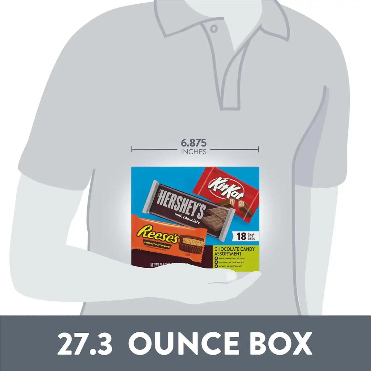 HERSHEY'S, KIT KAT and REESE'S Assorted Milk Chocolate Candy Variety Box, 27.3 oz, (Pack of 108)