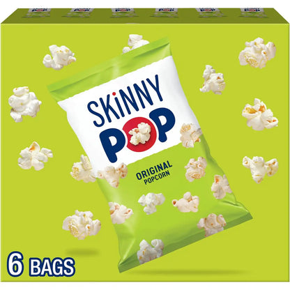 SKINNYPOP Original, Gluten Free Popcorn Bags, .65 oz (6 Count)