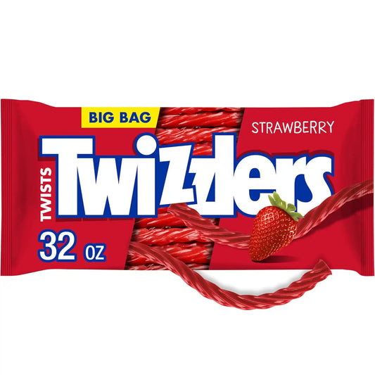 TWIZZLERS Twists Strawberry Flavored Chewy Candy, Bulk, 32 oz Bag