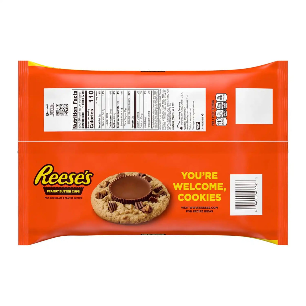 REESE'S Milk Chocolate Snack Size Peanut Butter Cups, Candy Jumbo Bag, 19.5 oz (Pack of 2)
