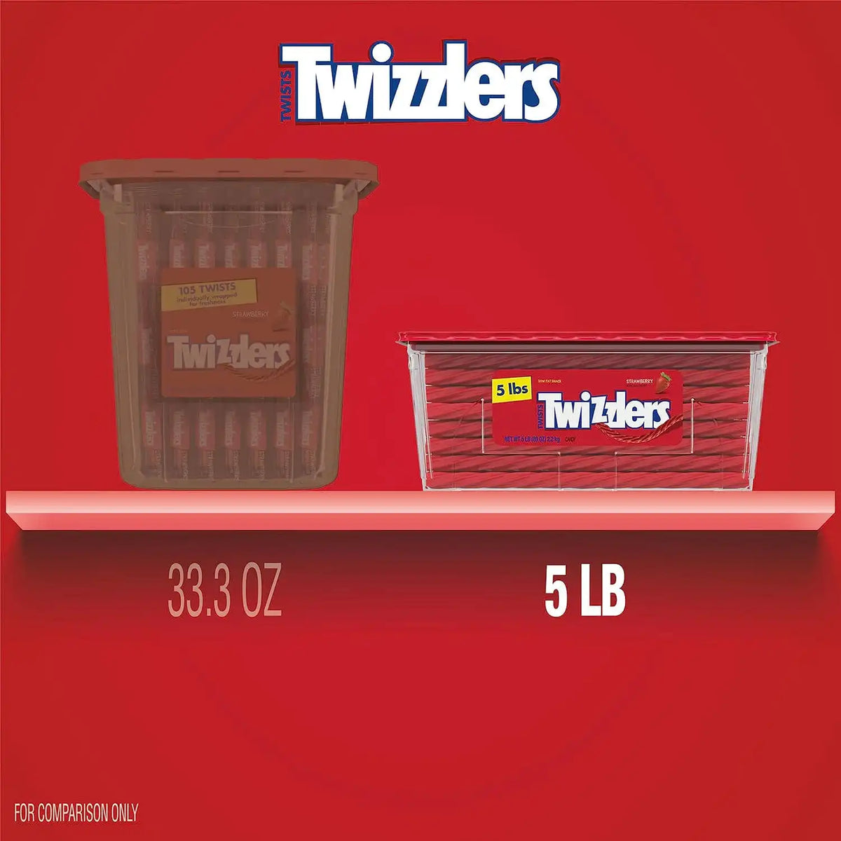 TWIZZLERS Twists Strawberry Flavored Licorice Style Candy Tub, 5 lb