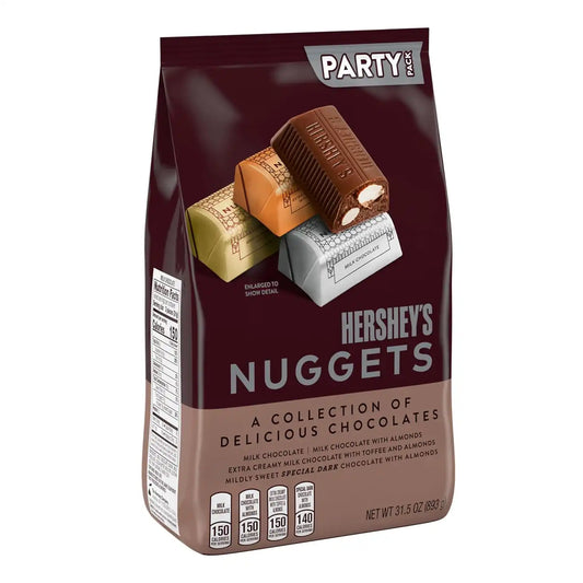 HERSHEY'S NUGGETS Assorted Chocolate Candy Party Bag, 31.5 oz