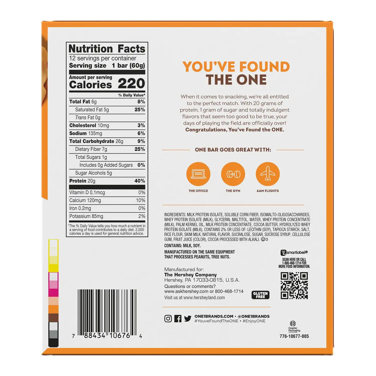 ONE Maple Glazed Doughnut Protein Bars, 20g Protein, Gluten Free, 12 ct