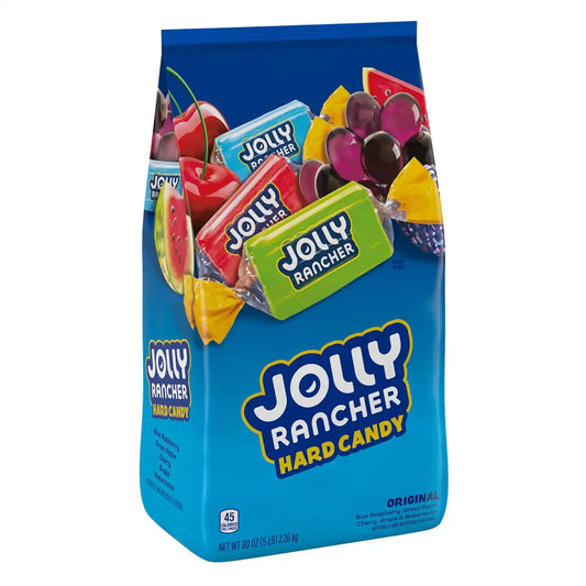 JOLLY RANCHER Assorted Fruit Flavored Hard Candy Bulk Bag, 5 lb, 80 Ounce (Pack of 8)