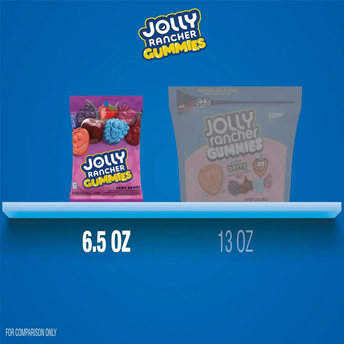 JOLLY RANCHER Gummies Very Berry Fruit Flavored Candy Bag, 6.5 oz