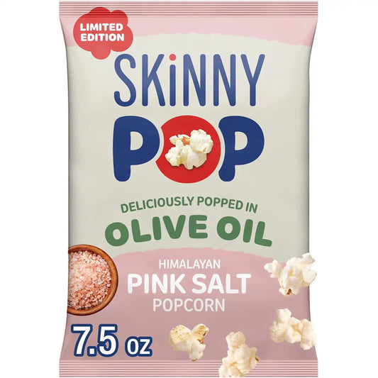 SKINNYPOP Olive Oil Himalayan Pink Salt, Gluten Free Popcorn Bag, 7.5 oz
