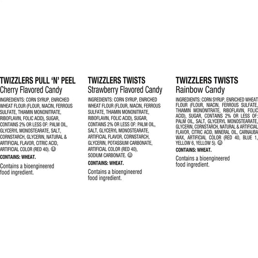 TWIZZLERS Assorted Fruit Flavored Snack Size Chewy, Halloween Candy Bag, (60 Pieces), 25.3 Ounce (Pack of 8)