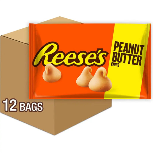 REESE'S Peanut Butter Baking Chips Bags, 10 oz (12 Count)