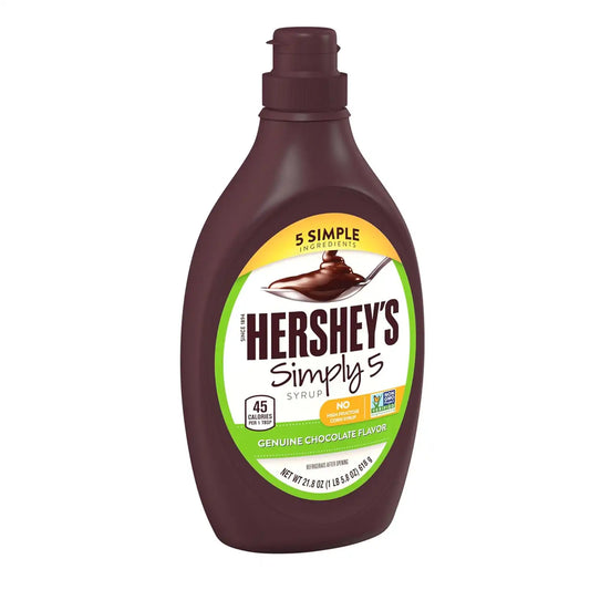 HERSHEY'S Simply 5 Chocolate Syrup Bottle, 21.8 oz