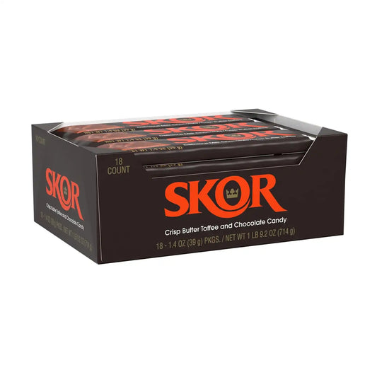 SKOR Crisp Butter Toffee Chocolate Candy Bars, 1.4 oz, 18 ct