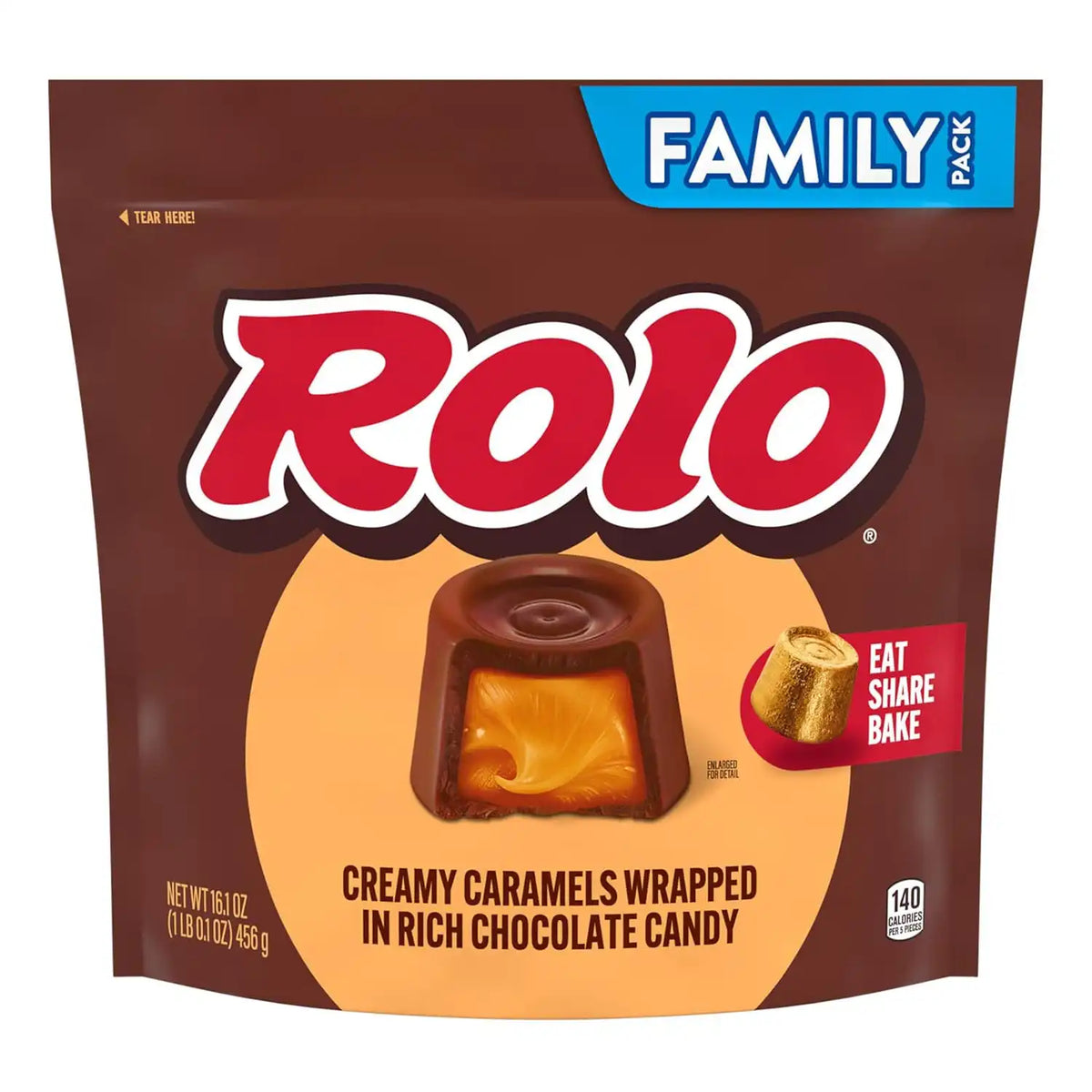 ROLO Rich Chocolate Caramels Candy Family Pack, 16.1 oz