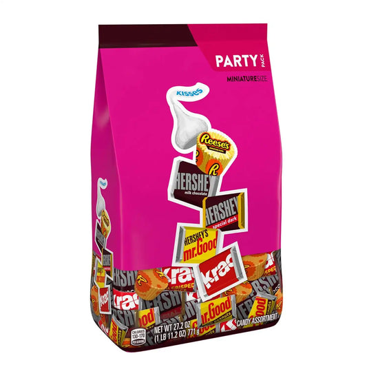 HERSHEY'S and REESE'S Assorted Chocolate Flavored Candy Party Pack, 27.2 oz