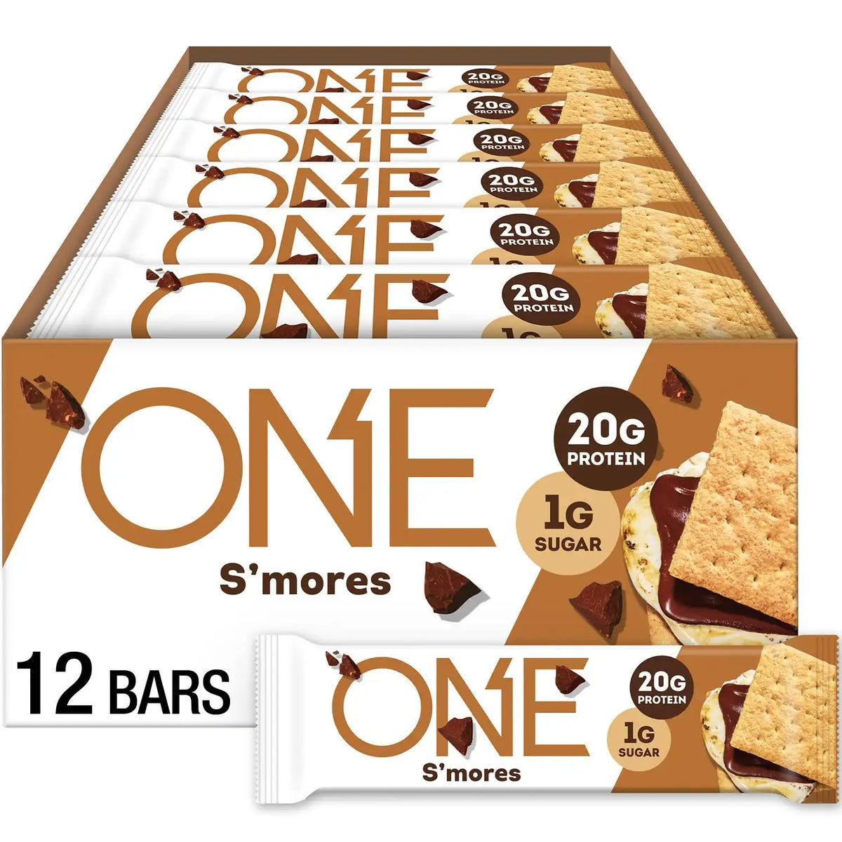 ONE S'mores Protein Bars, 20g Protein, Gluten Free Snacks, 12 ct