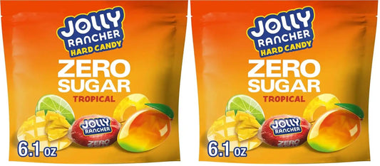 JOLLY RANCHER Zero Sugar Tropical Fruit Flavored Hard Candy Bag, 6.1 oz (Pack of 2)