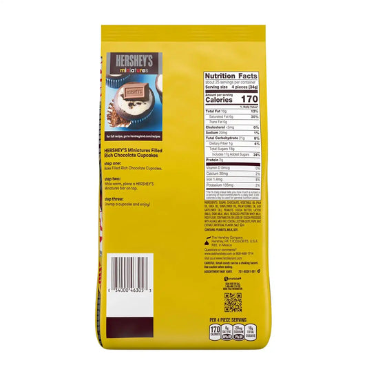 HERSHEY'S Miniatures Assorted Chocolate Candy Party Pack, 30 oz (Pack of 2)