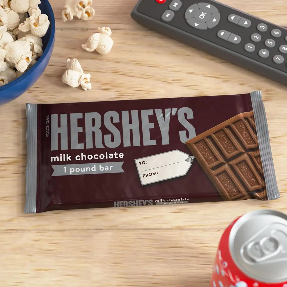 HERSHEY'S Milk Chocolate Gift Bar Holiday Candy, 1 lb