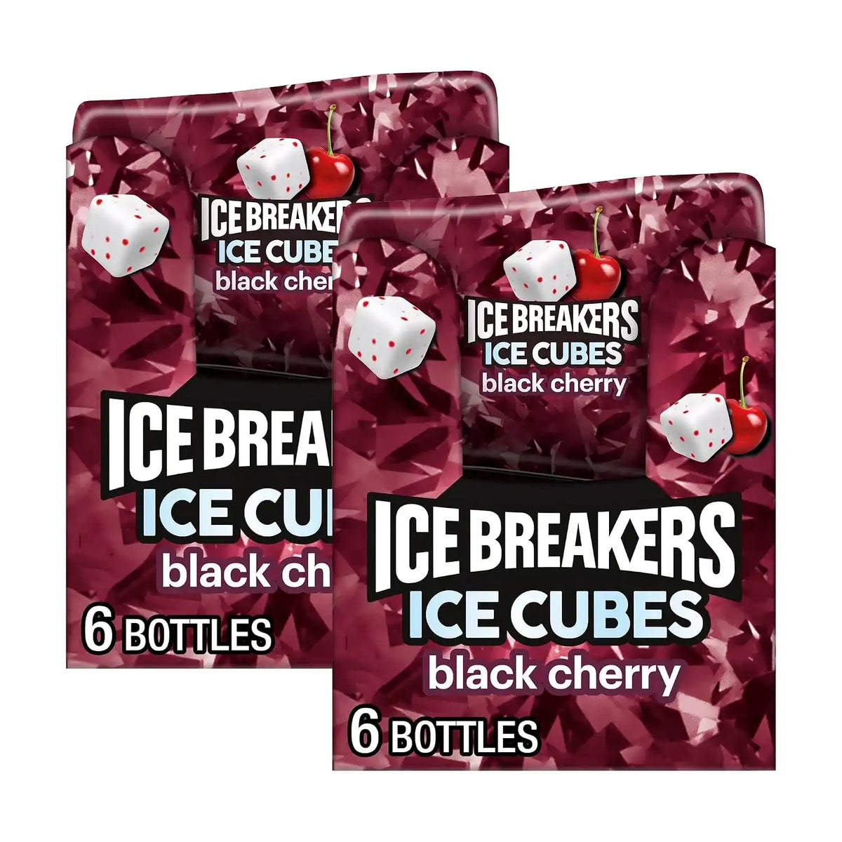 ICE BREAKERS Ice Cubes Black Cherry Flavored Sugar Free Chewing Gum Bottles,3.24 oz (40 Pieces),(Pack of 12)