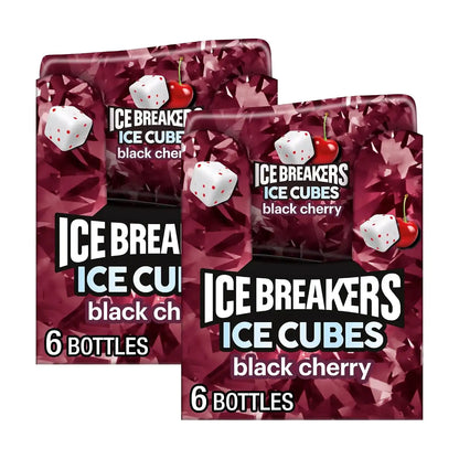 ICE BREAKERS Ice Cubes Black Cherry Flavored Sugar Free Chewing Gum Bottles,3.24 oz (40 Pieces),(Pack of 12)