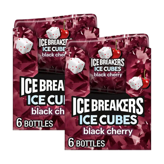 ICE BREAKERS Ice Cubes Black Cherry Flavored Sugar Free Chewing Gum Bottles,3.24 oz (40 Pieces),(Pack of 12)